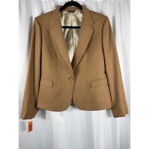 NWT VTG Cricketeer for Nordstrom‎ Hyde Park All Wool Classic Blazer Tan Size 16